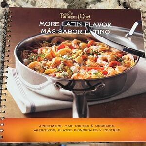 Pampered Chef More Latin Flavor Cookbook - Orange and Silver